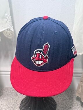 Vintage Cleveland Indians Chief Wahoo New Era 59FIFTY Hat Sz8